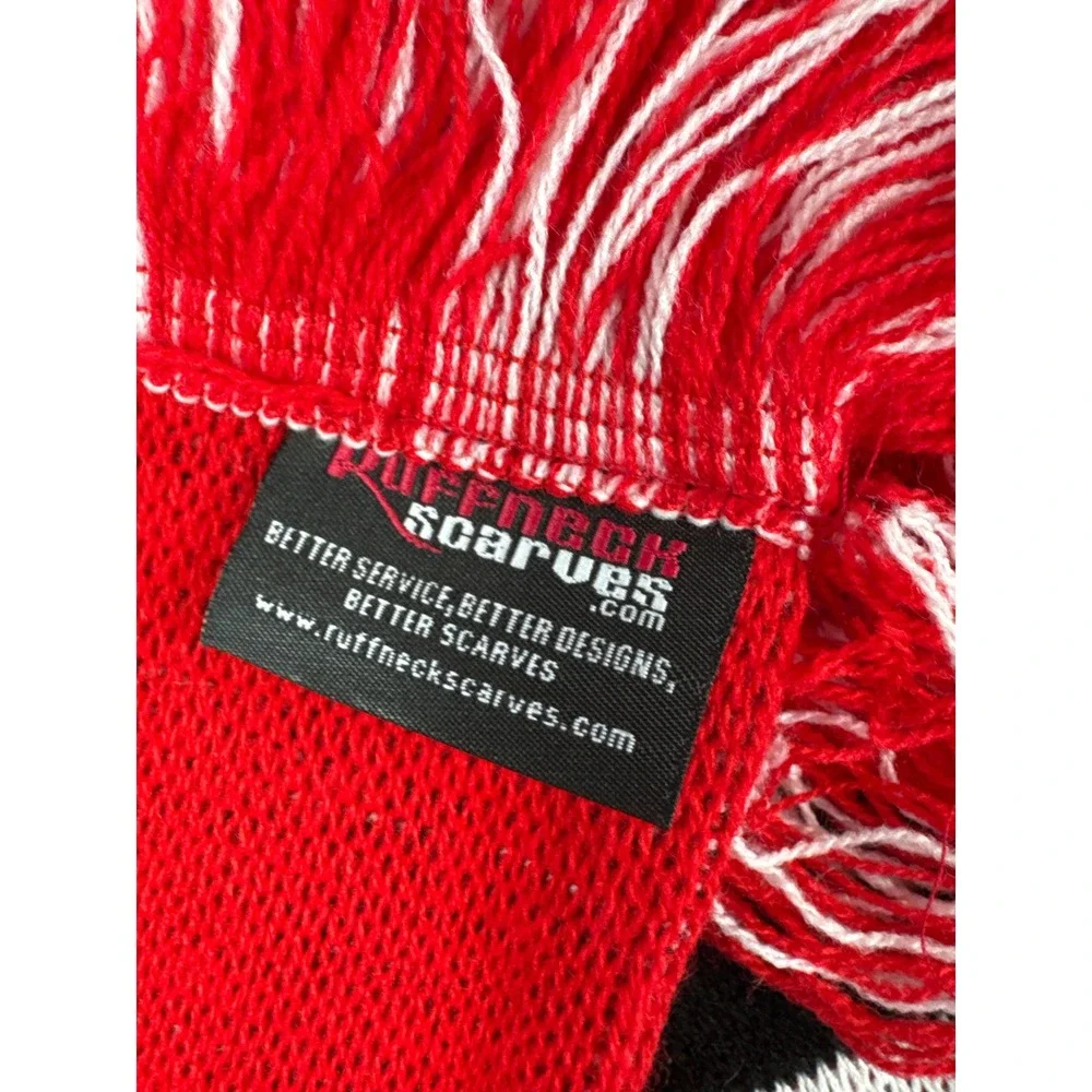 Ruffneck Scarves MULA Soccer Scarf Red Black White Striped Knit Fringe Turkey